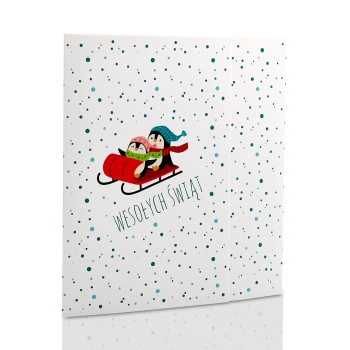 Mini-Album TS świąteczny pingwinki zestaw: 2 zdjęcia 15x21 + zakładka na CD